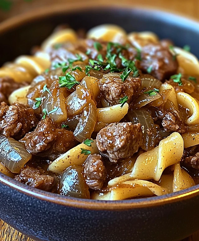 French Onion Beef Noodles
