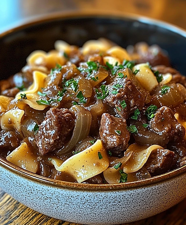 French Onion Beef Noodles