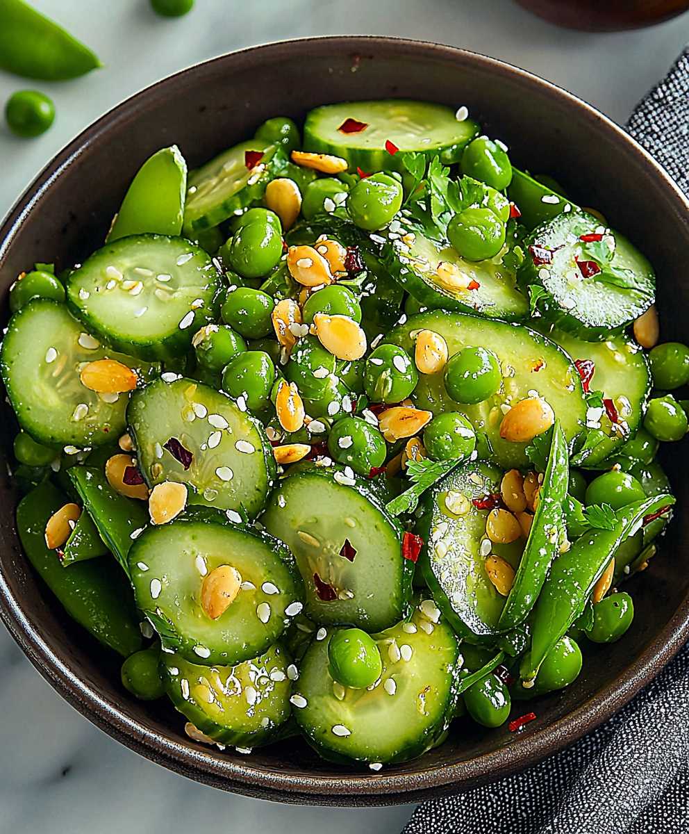 Cucumber snap pea salad