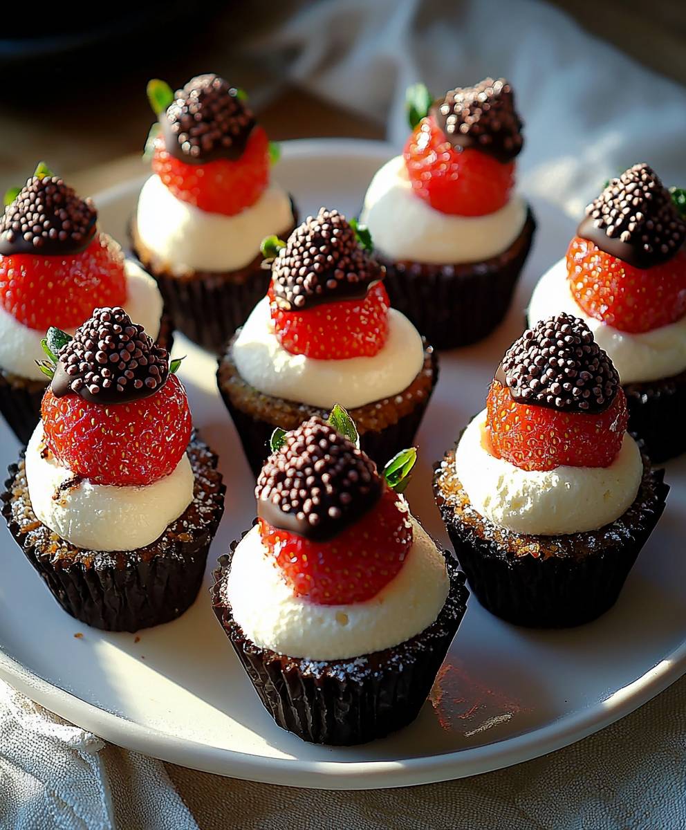 Chocolate cheesecake strawberries