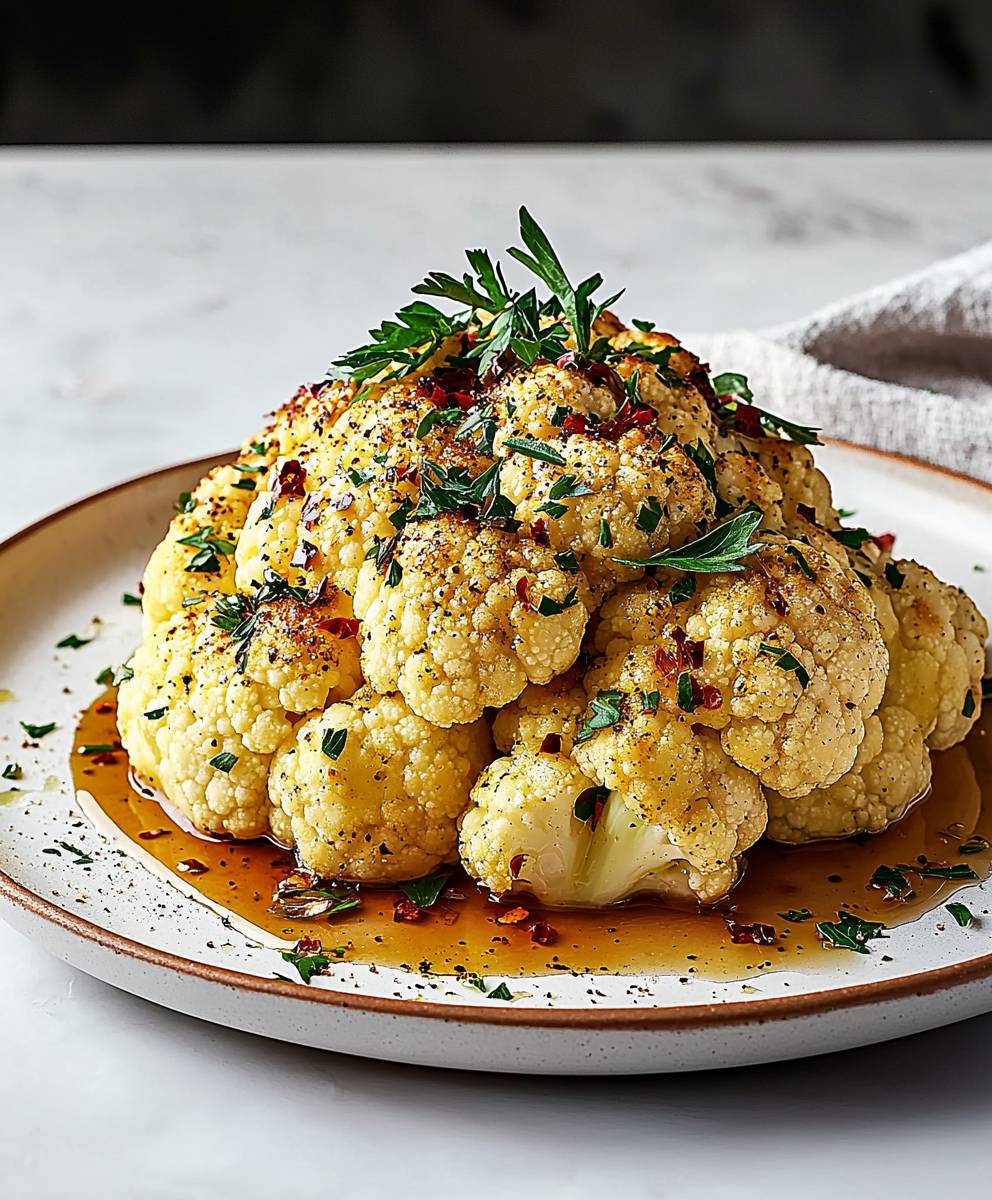 Whole Roasted Cauliflower Dish