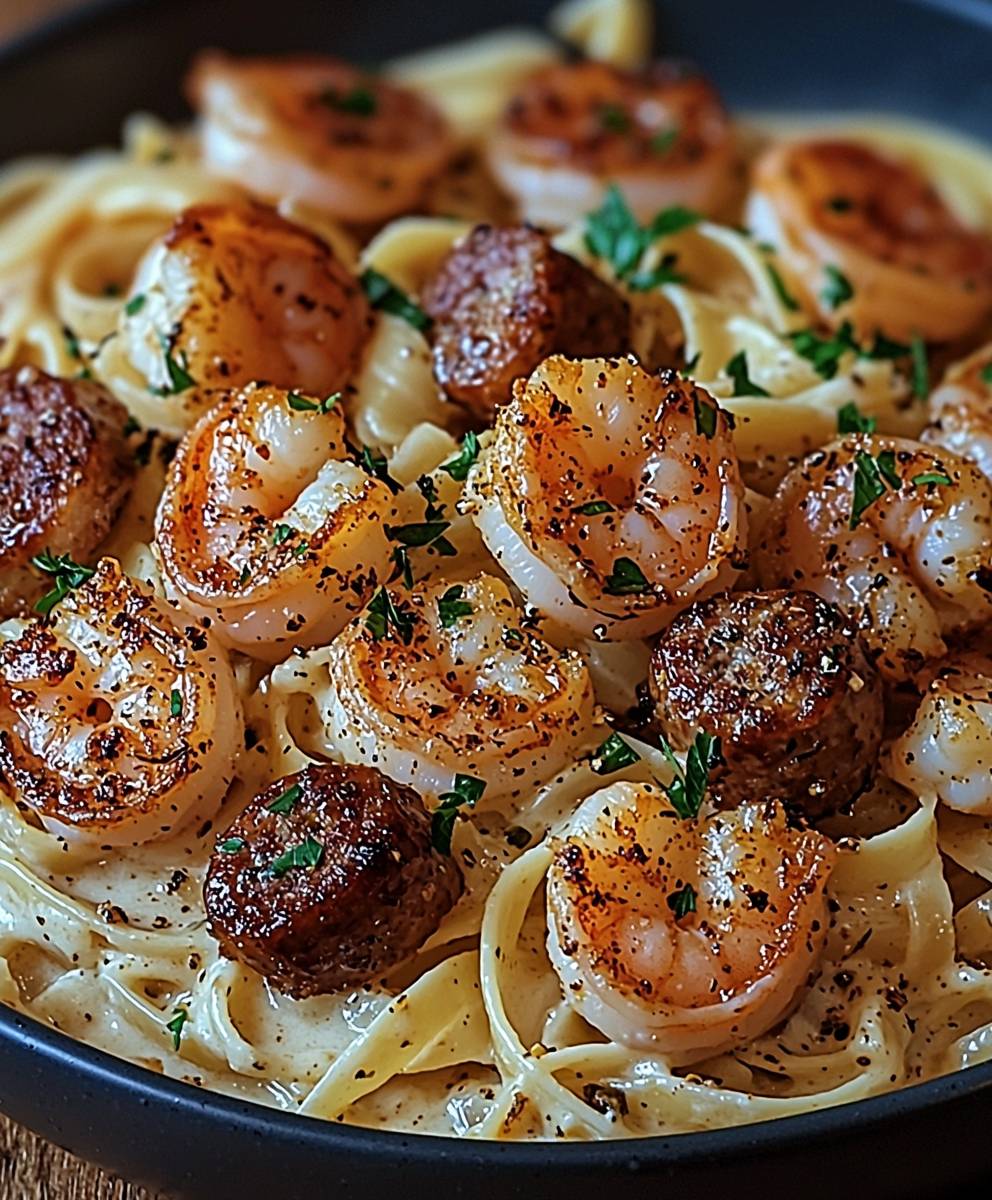 Cajun Shrimp Sausage Alfredo