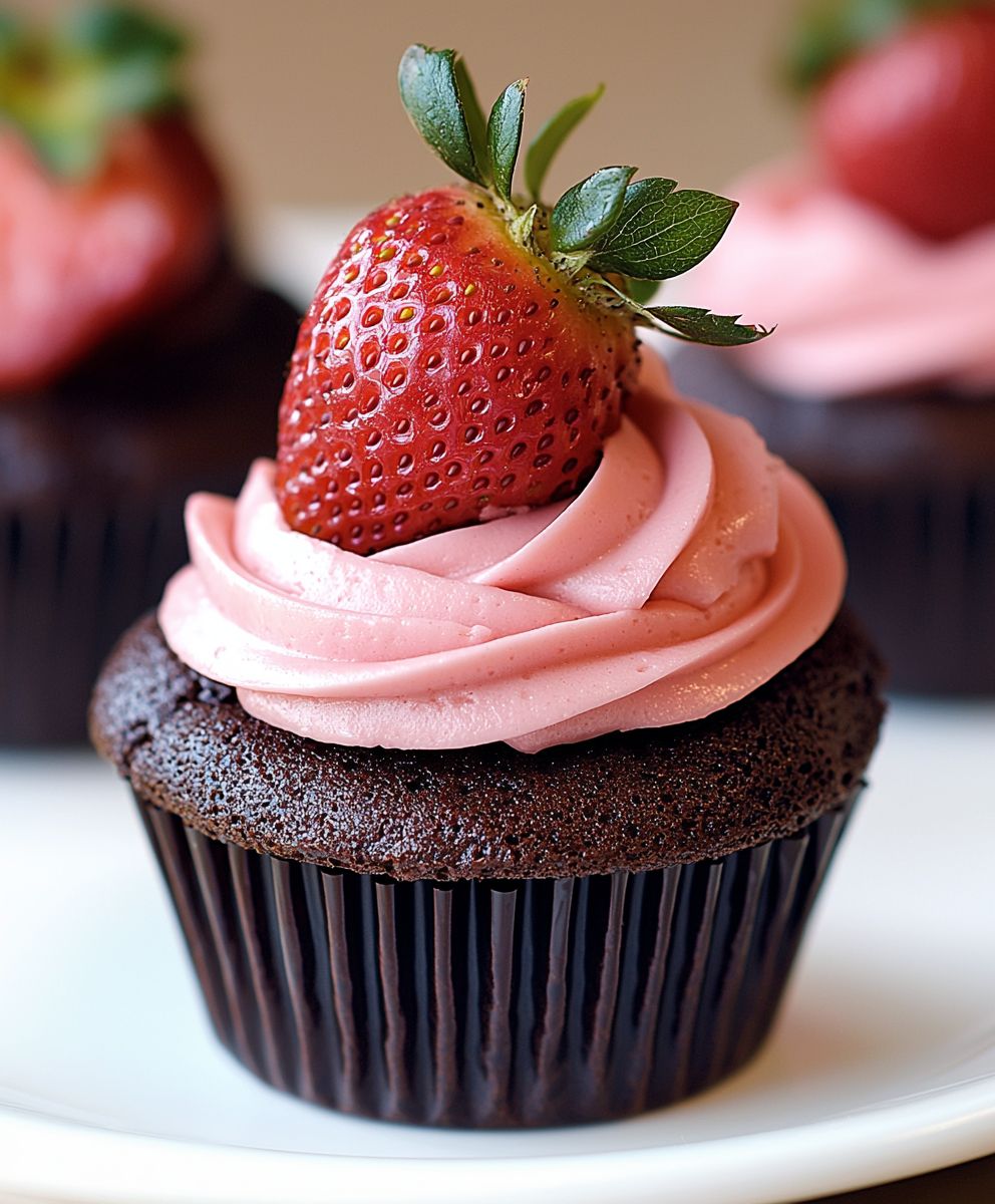 Chocolate Strawberry Cupcakes