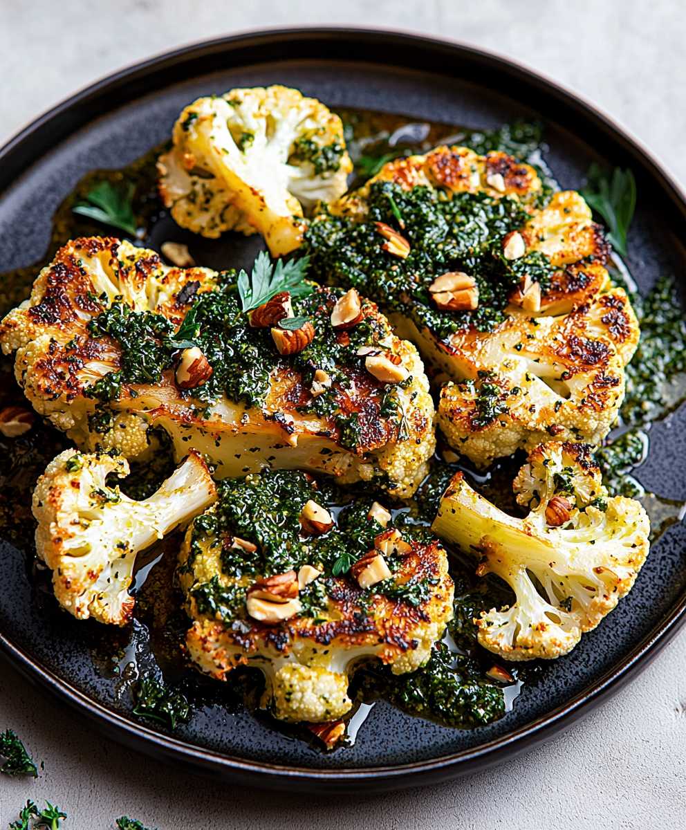 Cauliflower Steak with Pesto