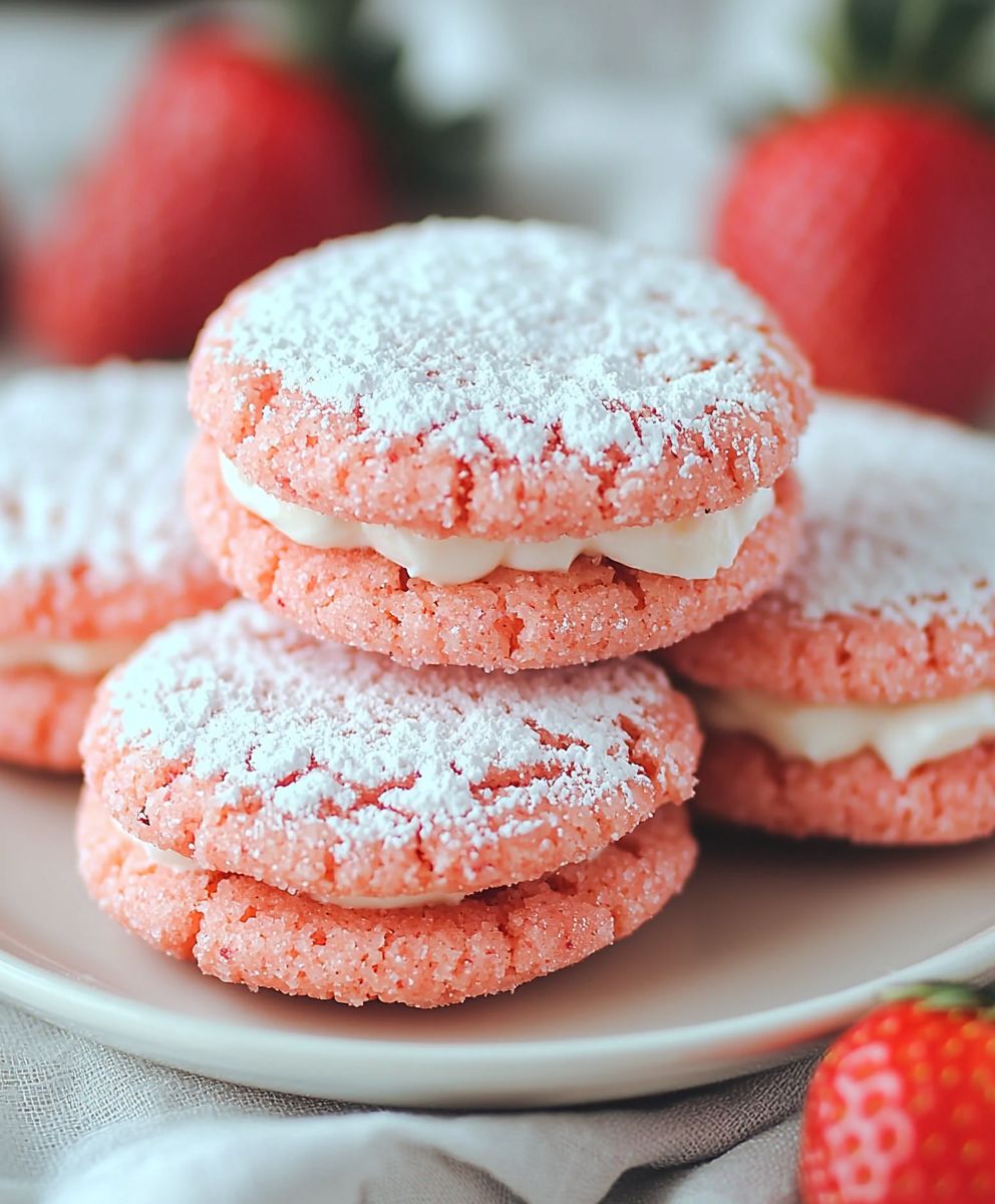 Strawberry Cake Mix Cookies