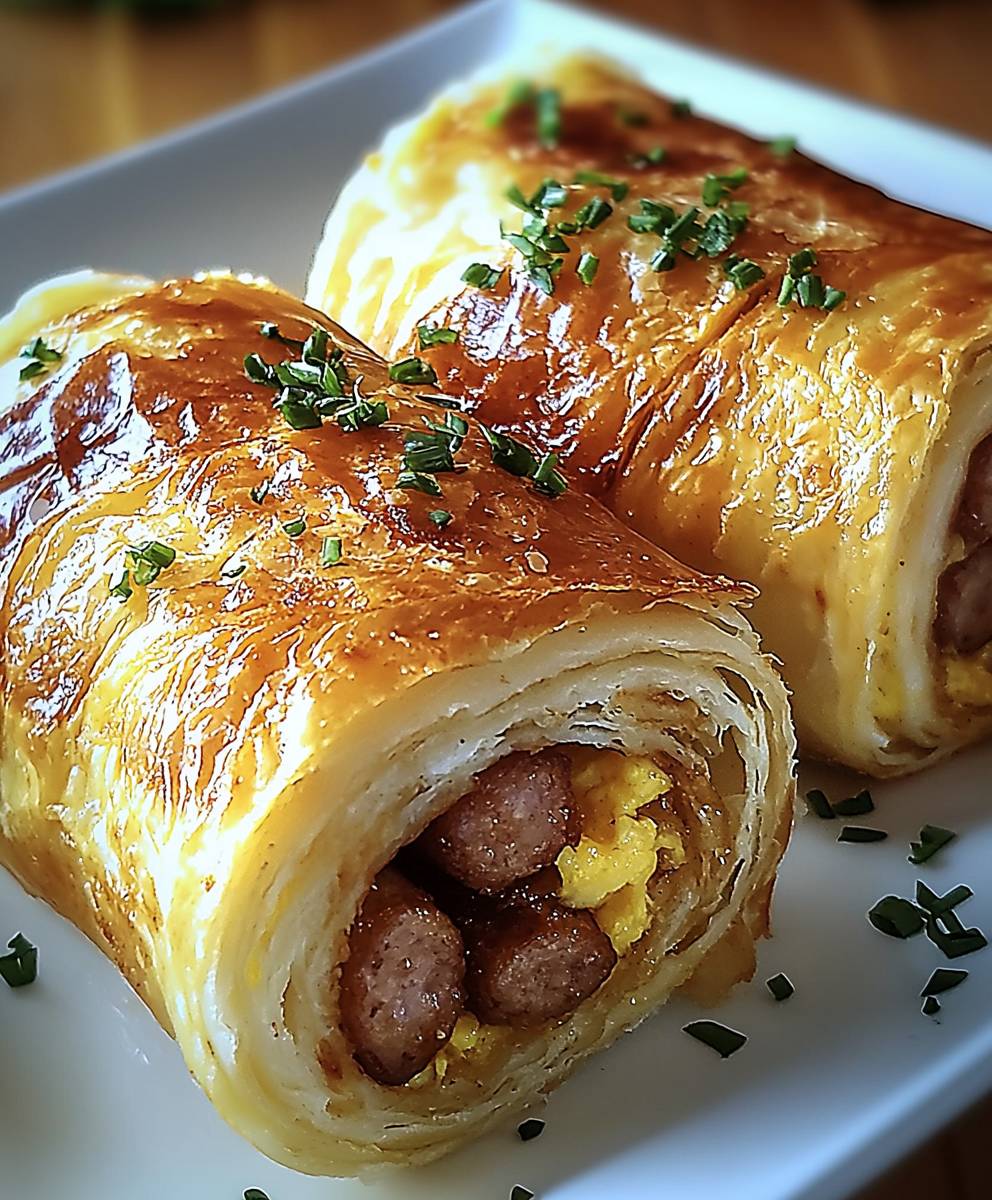Sausage egg breakfast roll ups