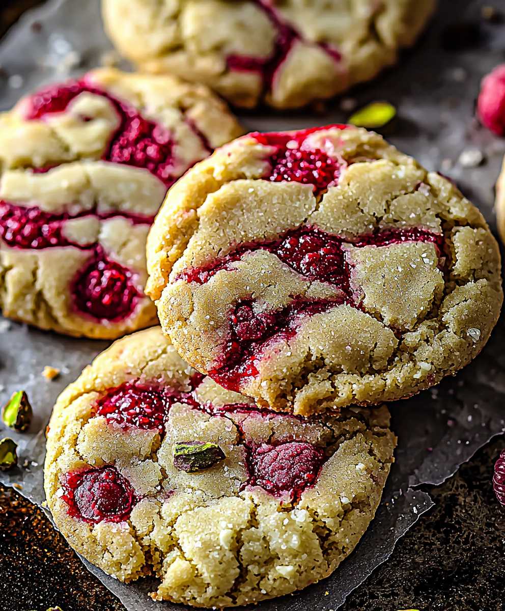 Pistachio White Chocolate Raspberry Cookies
