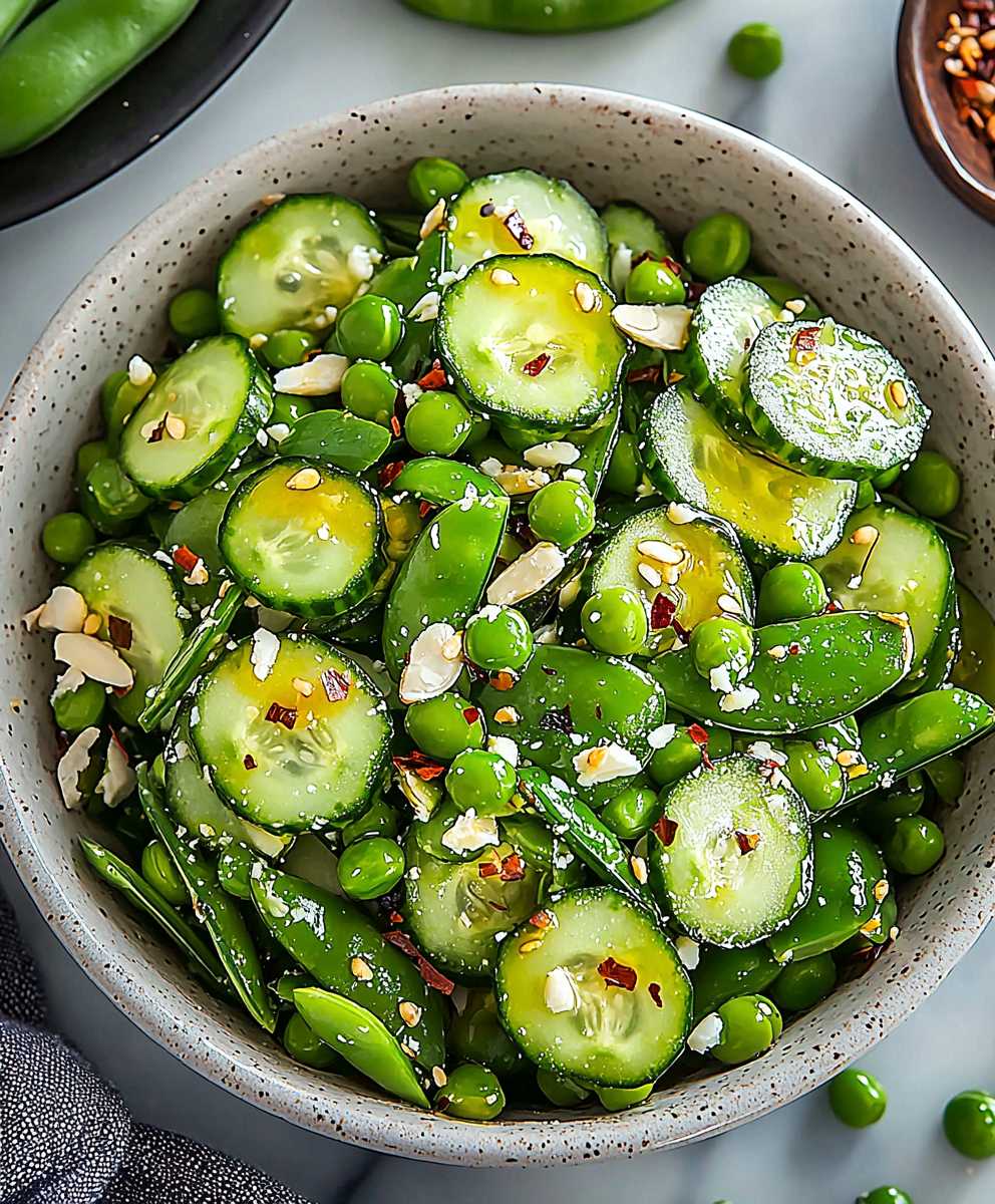 Cucumber snap pea salad