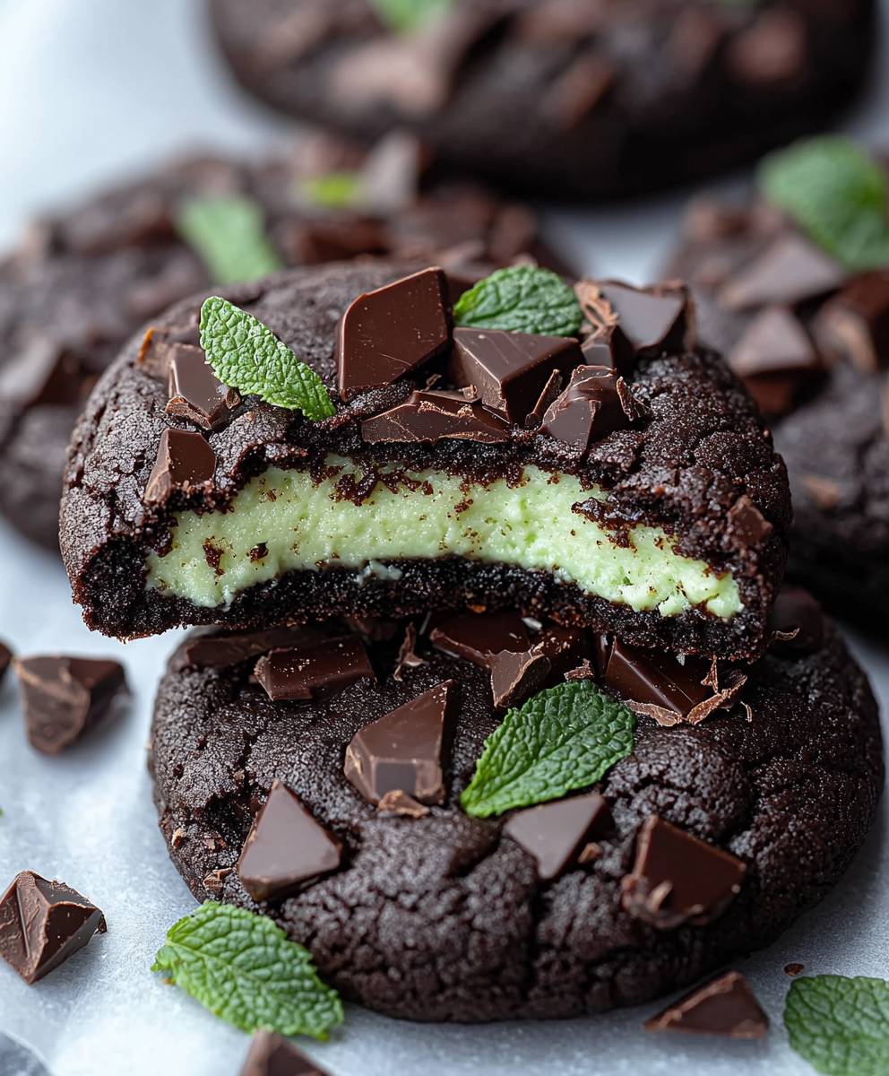 Mint Chocolate Cheesecake Cookies