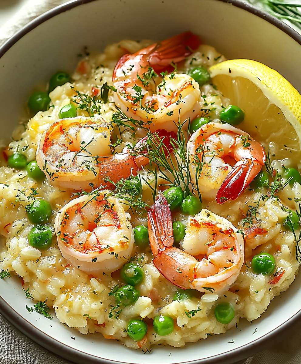 Shrimp Risotto with Peas
