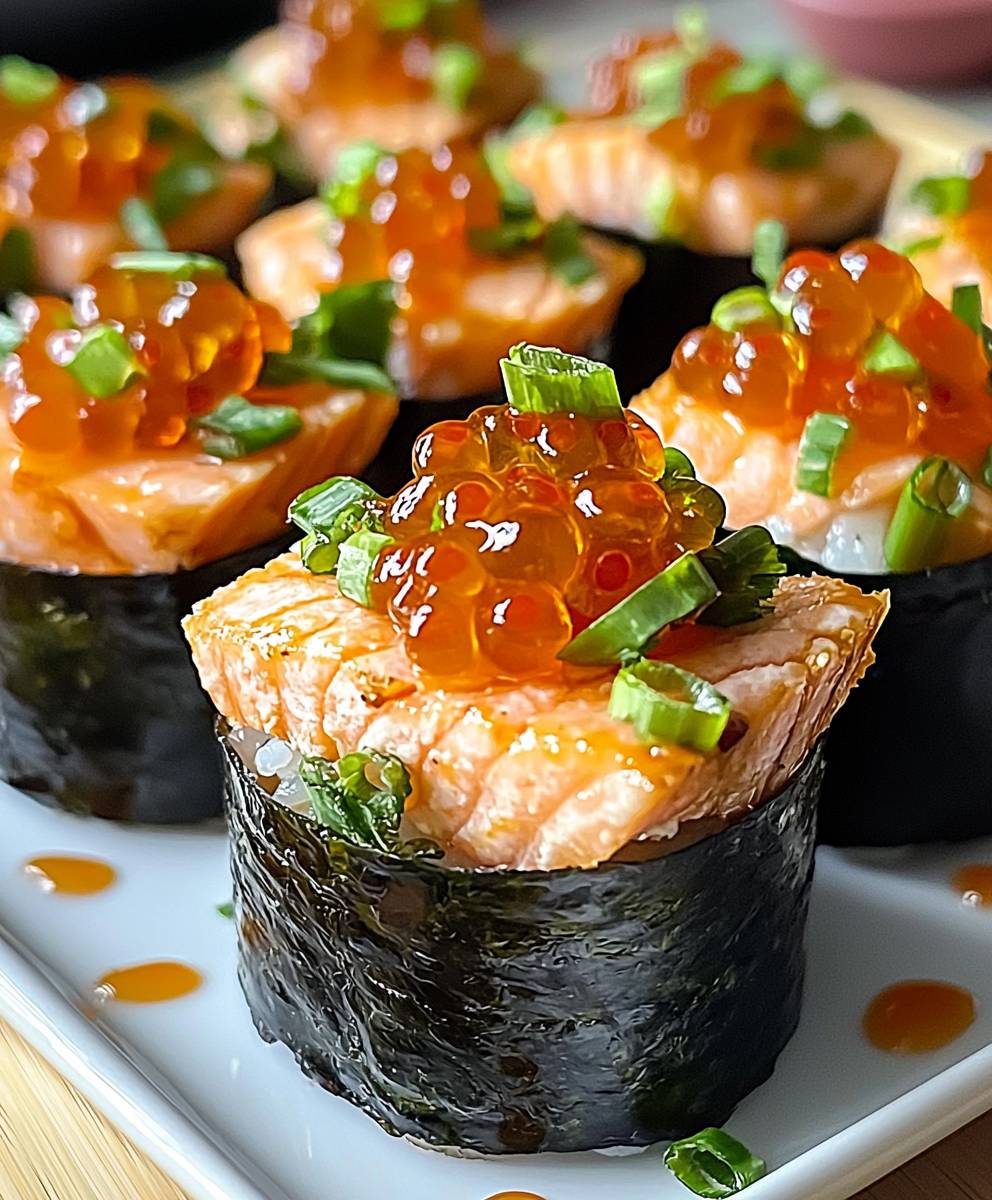 Spicy Salmon Sushi Cups