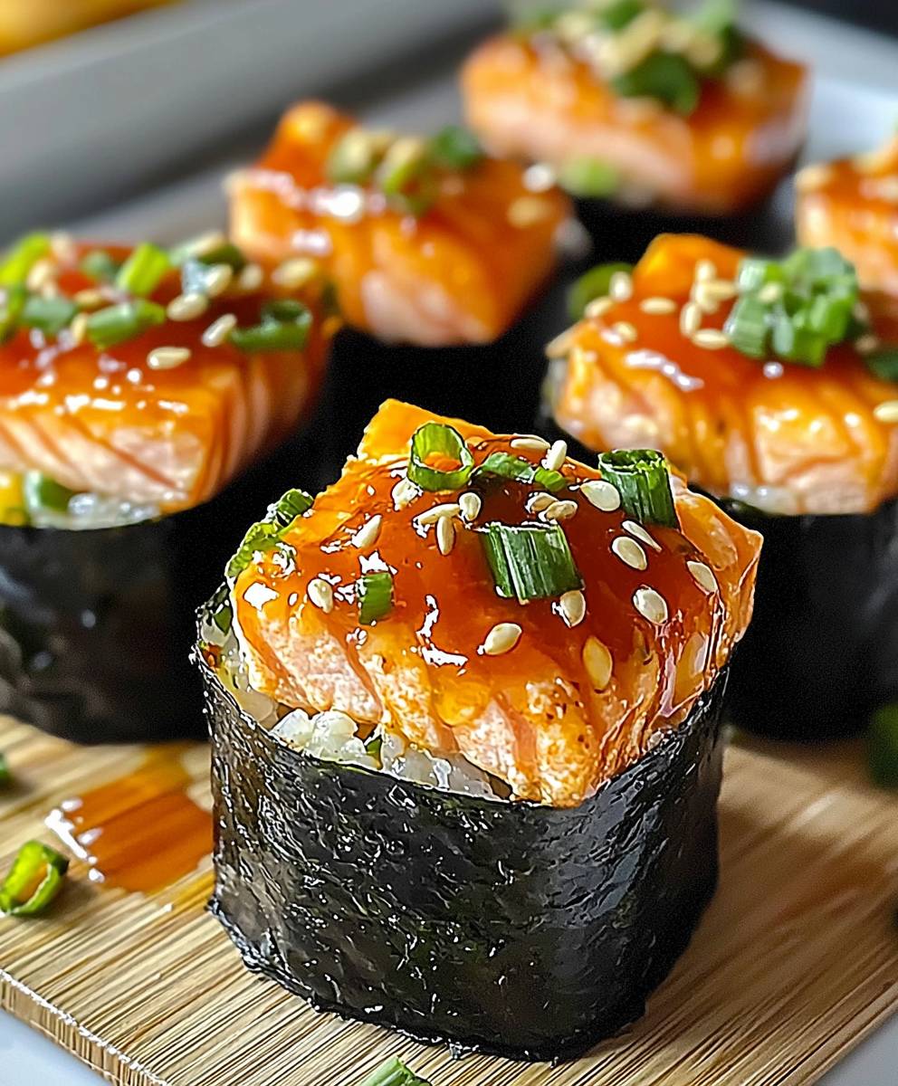 Spicy Salmon Sushi Cups