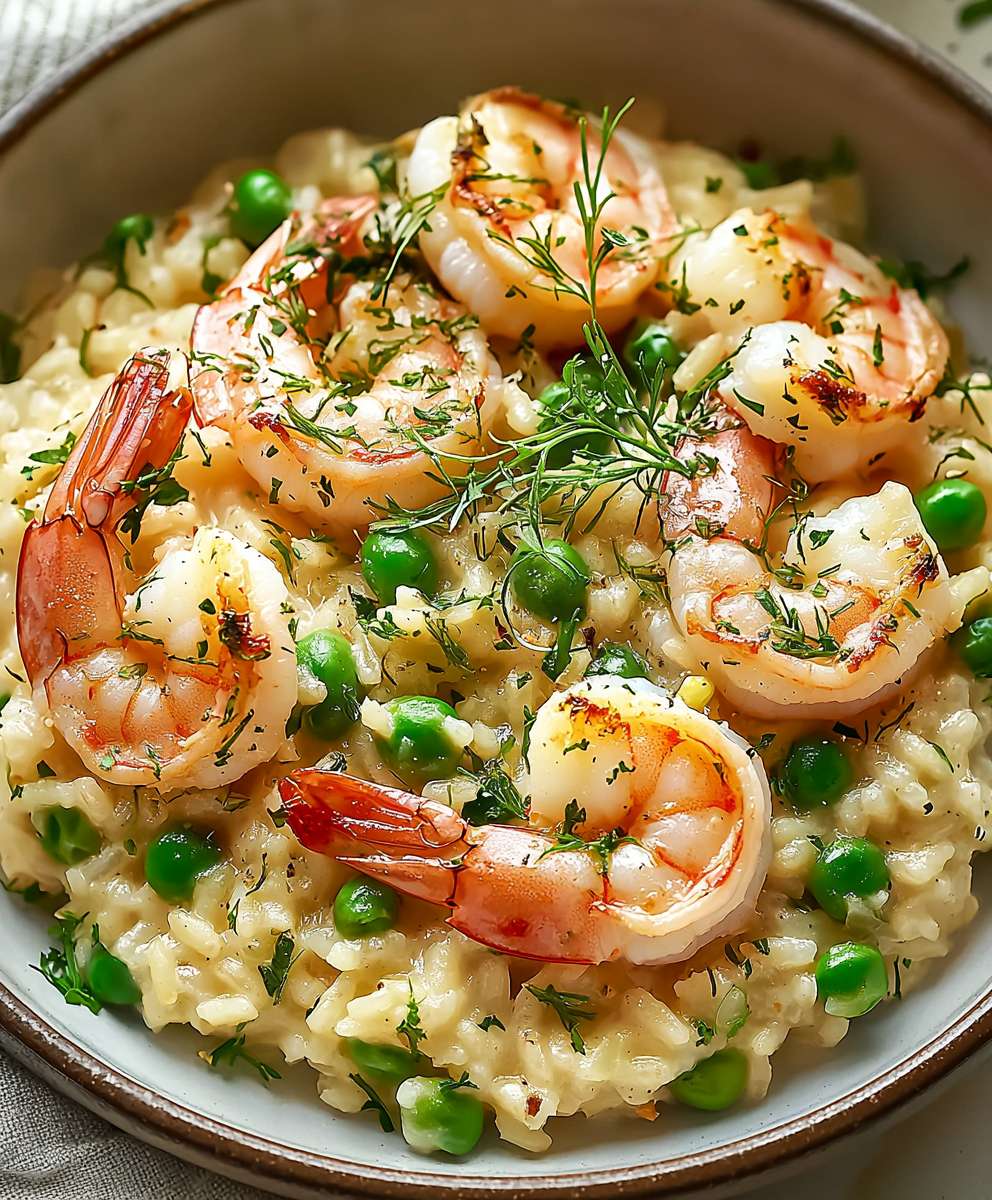 Shrimp Risotto with Peas