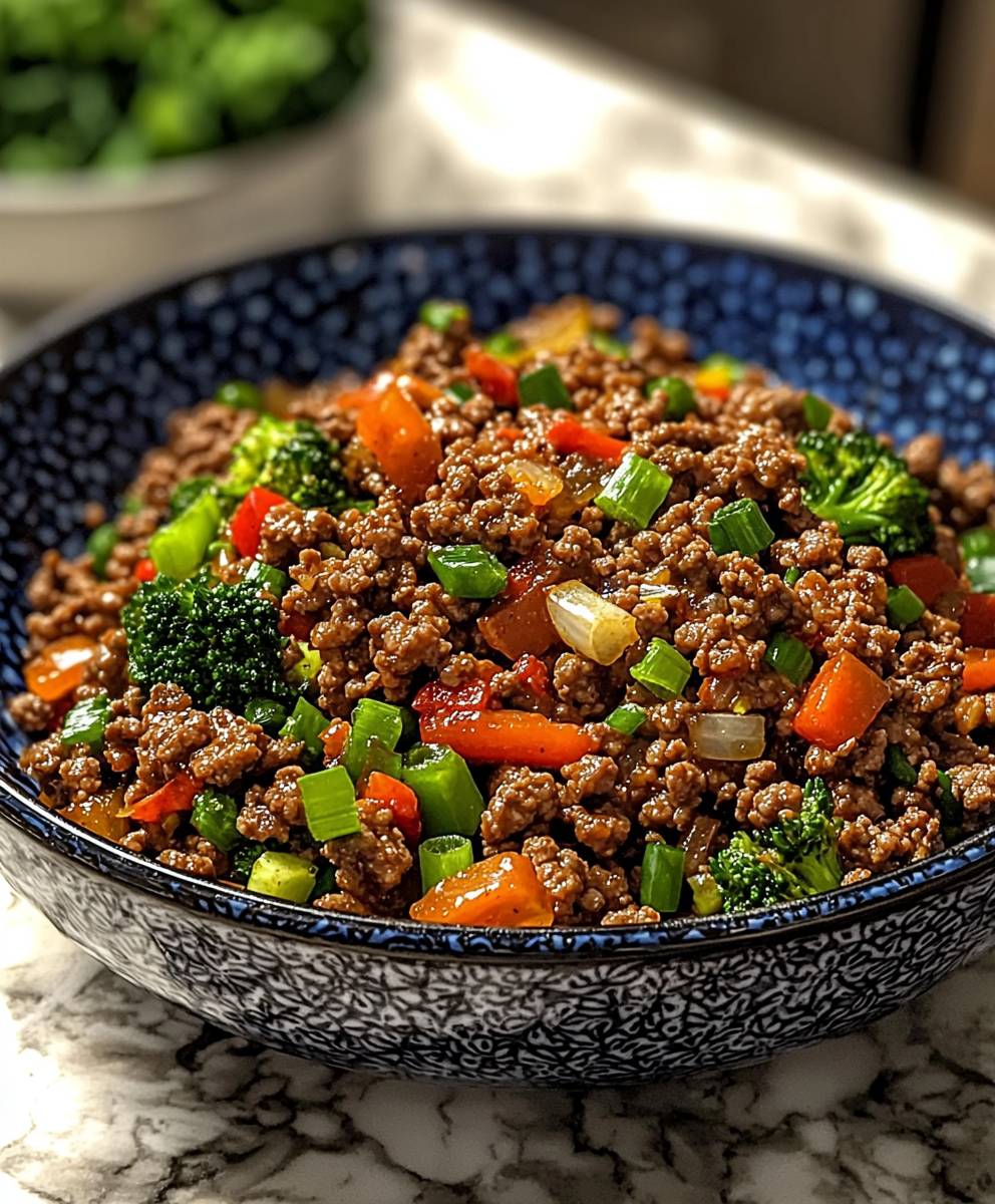 Ground beef stir fry