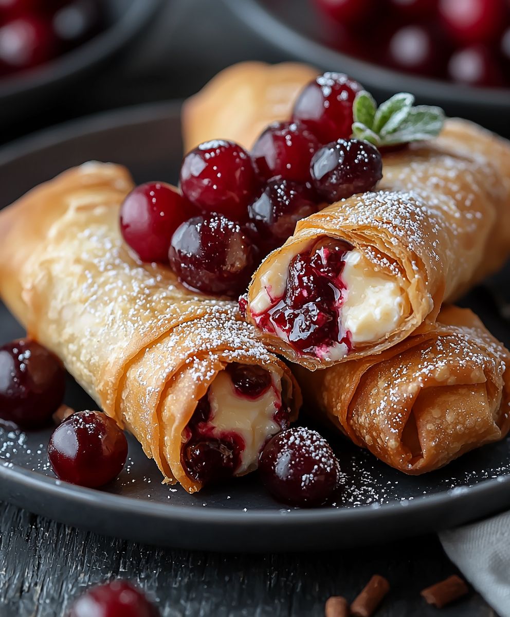 Cherry Cheesecake Egg Rolls