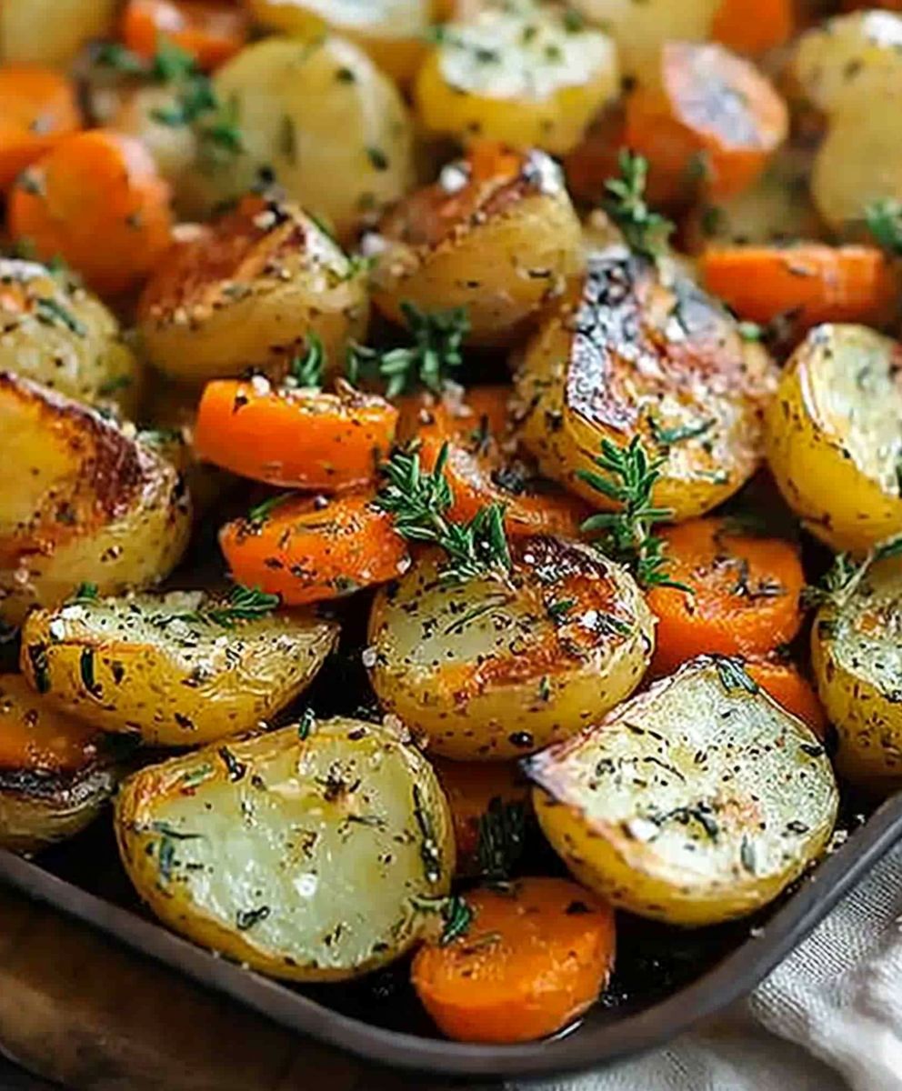 Roasted Potatoes Carrots Zucchini