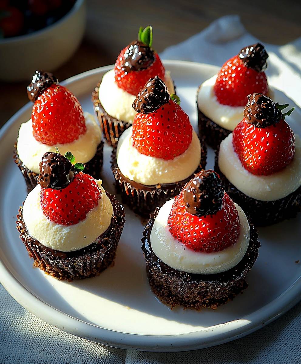 Chocolate cheesecake strawberries