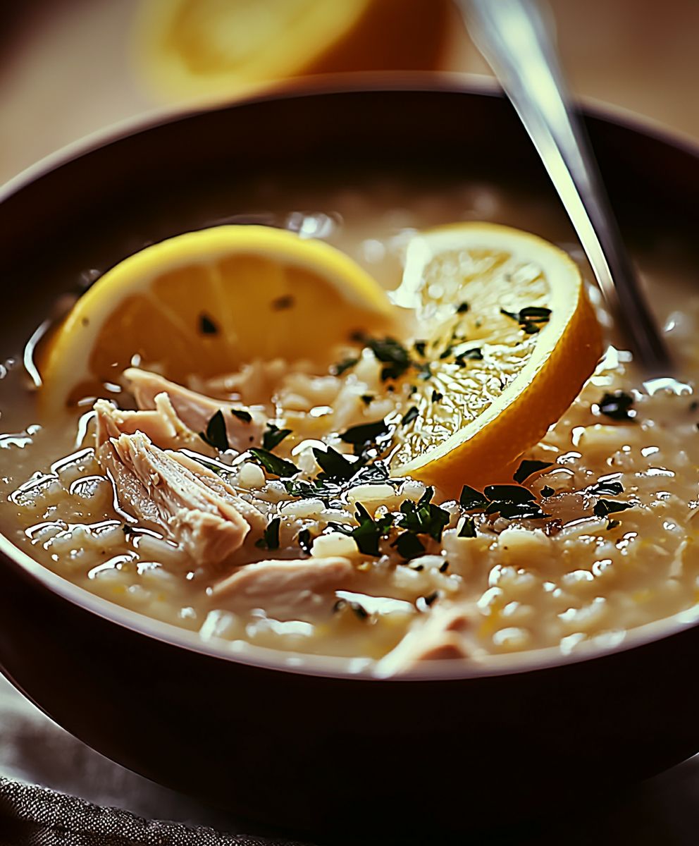 Lemon Chicken Rice Soup