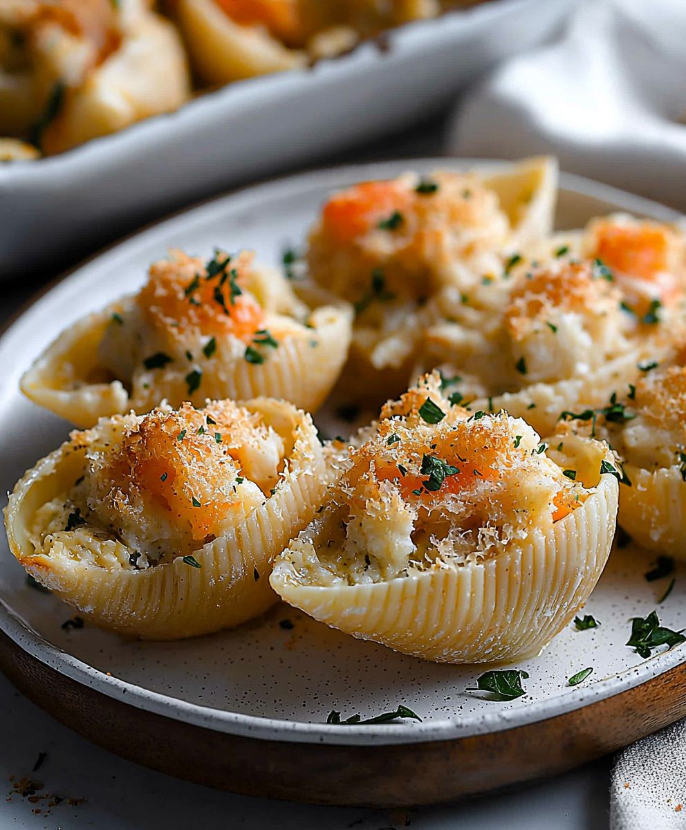 Seafood stuffed shells