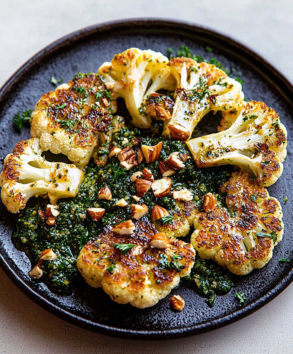 Cauliflower Steak with Pesto