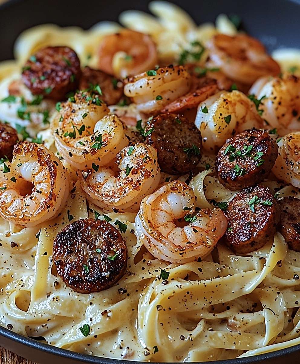 Cajun Shrimp Sausage Alfredo