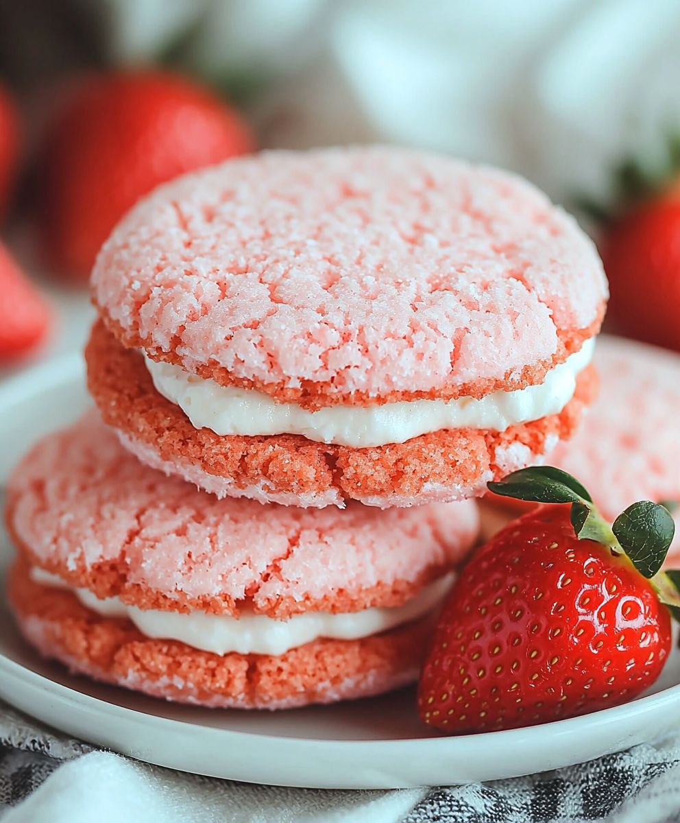 Strawberry Cake Mix Cookies