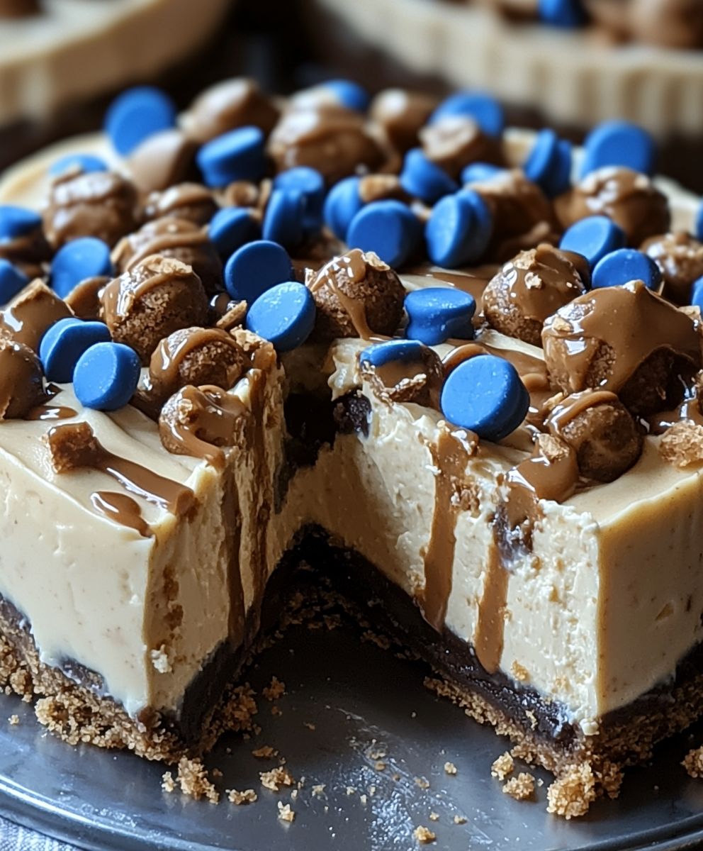 Monster Cookie Cheesecake Pie