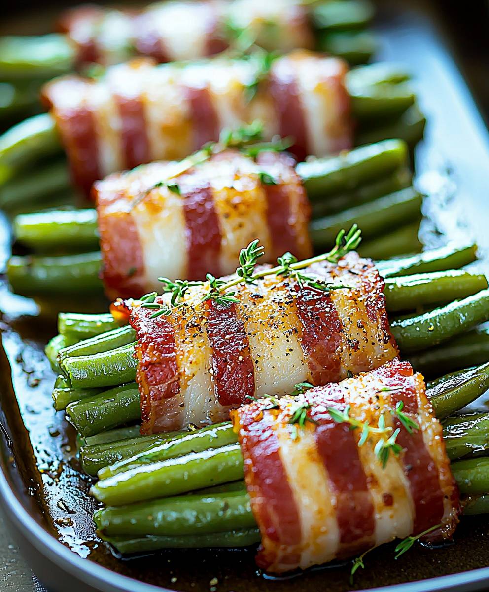 Bacon green bean bundles