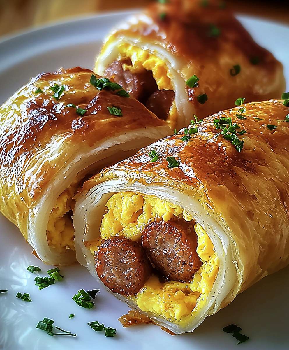 Sausage egg breakfast roll ups