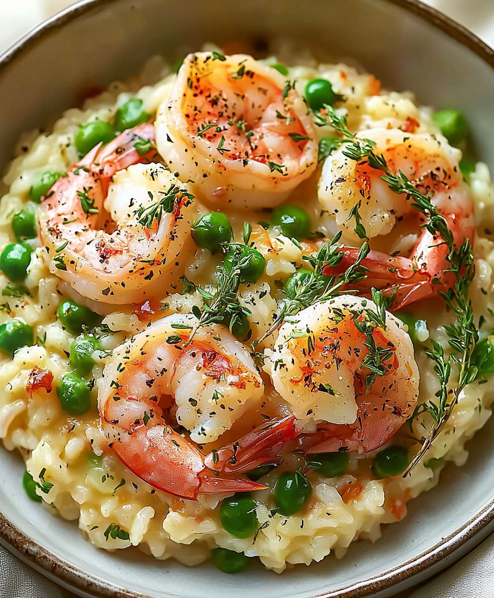 Shrimp Risotto with Peas