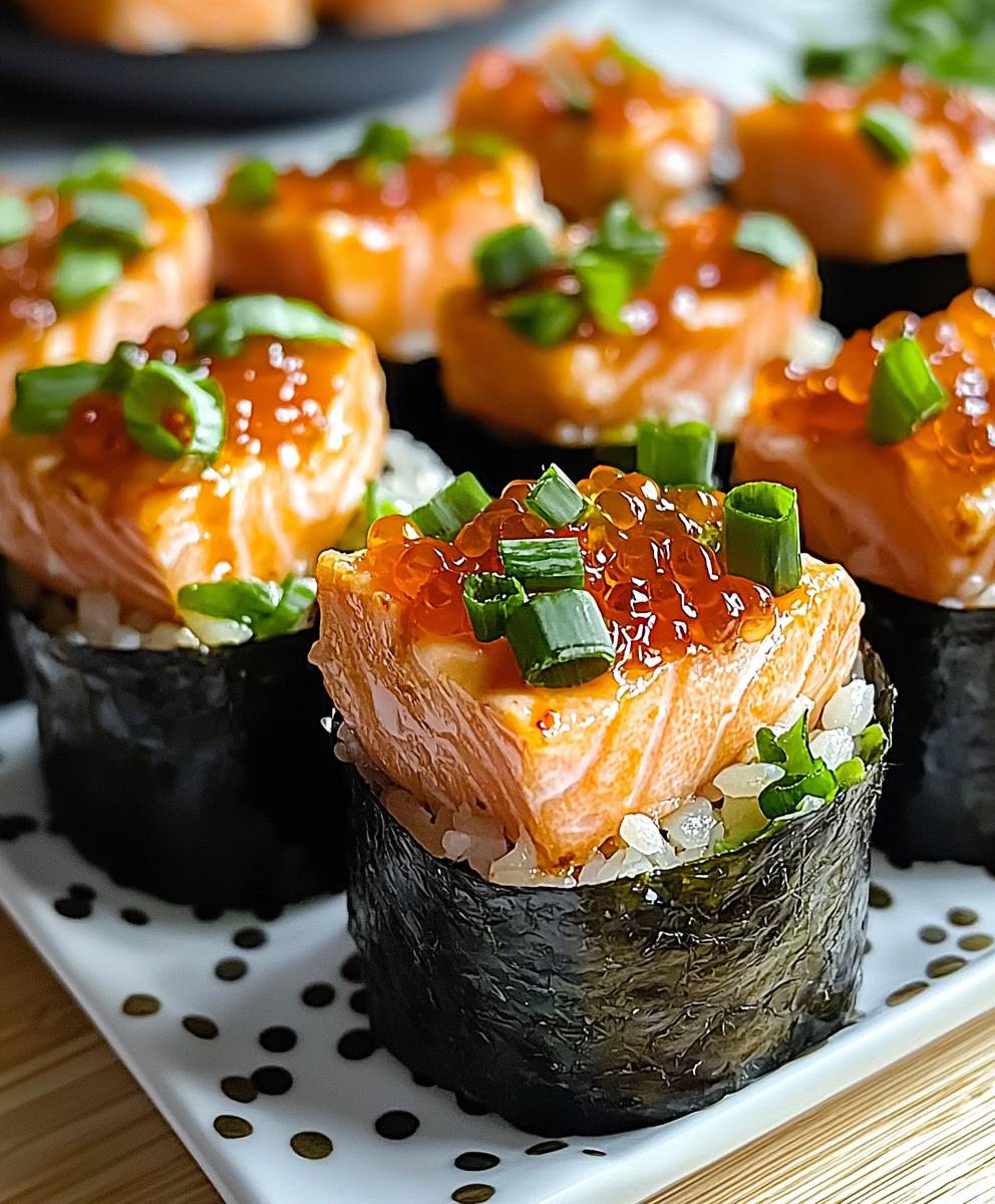Spicy Salmon Sushi Cups
