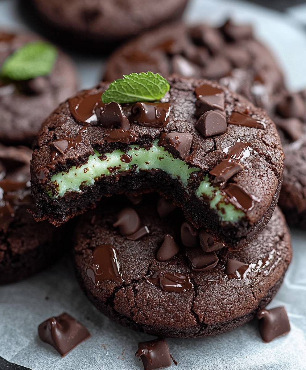Mint Chocolate Cheesecake Cookies