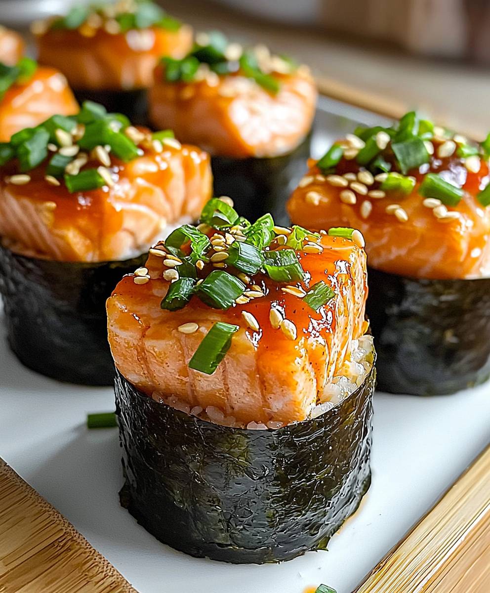 Spicy Salmon Sushi Cups