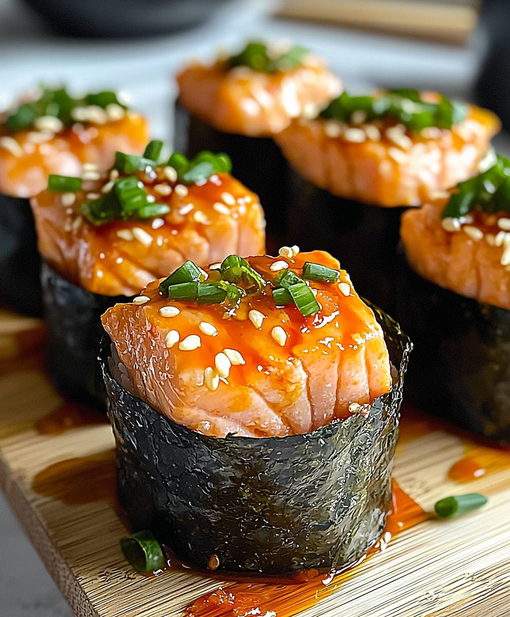 Spicy Salmon Sushi Cups