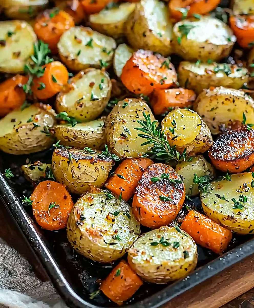 Roasted Potatoes Carrots Zucchini