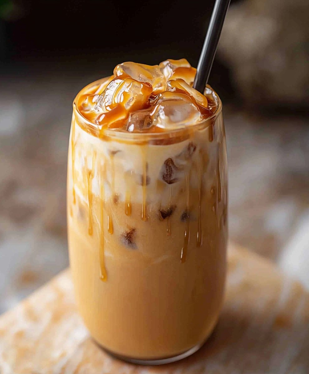 Iced caramel coffee