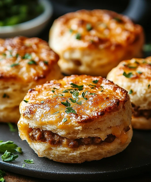 Keto Sausage Cheddar Biscuits