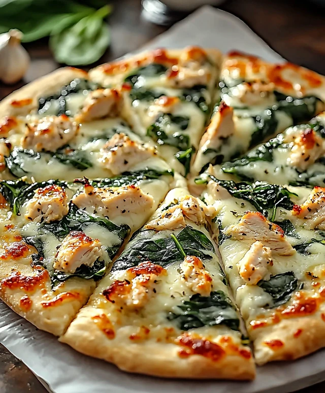 Garlic Chicken Spinach Pizza