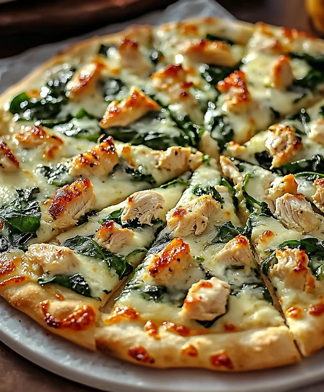 Garlic Chicken Spinach Pizza