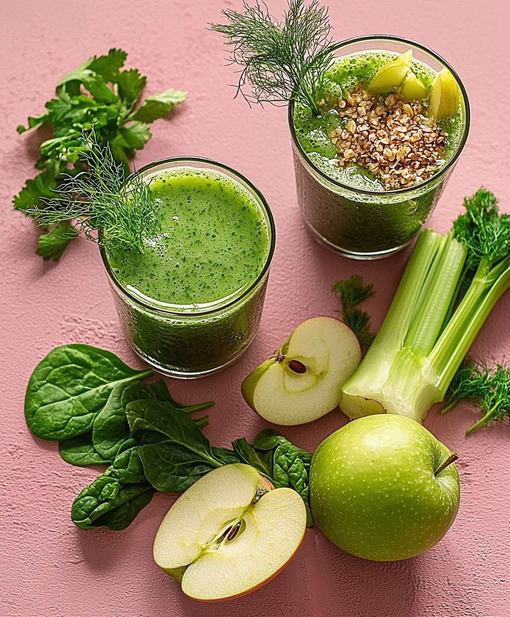 Detox juice celery fennel spinach