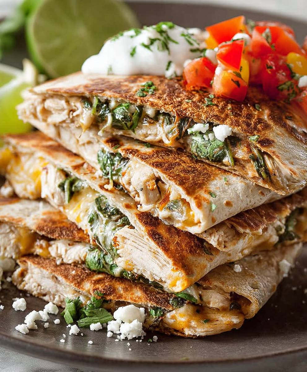 Chicken Quesadillas Baked Crispy