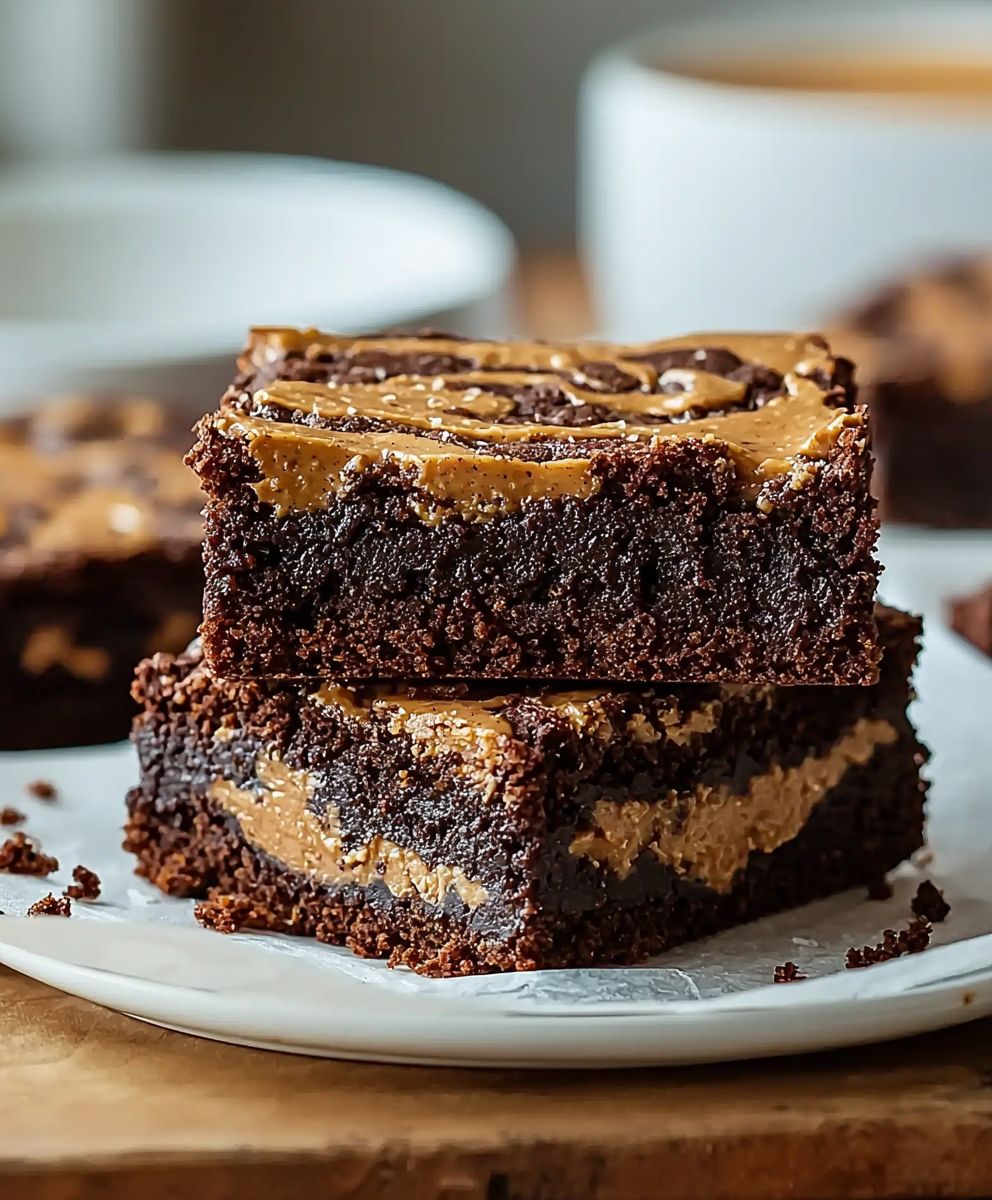 Peanut butter swirl brownies