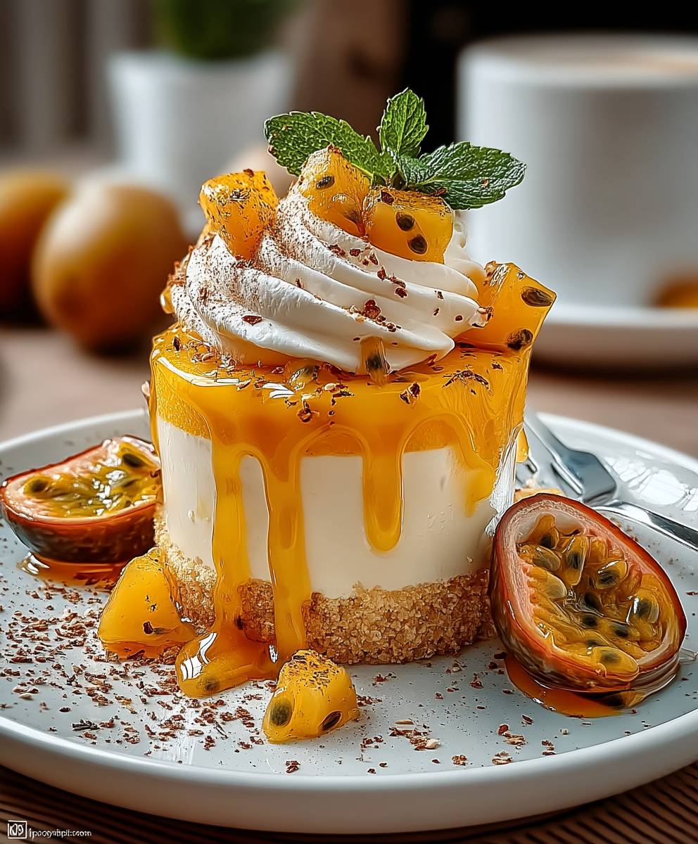 Passion fruit buttermilk dessert