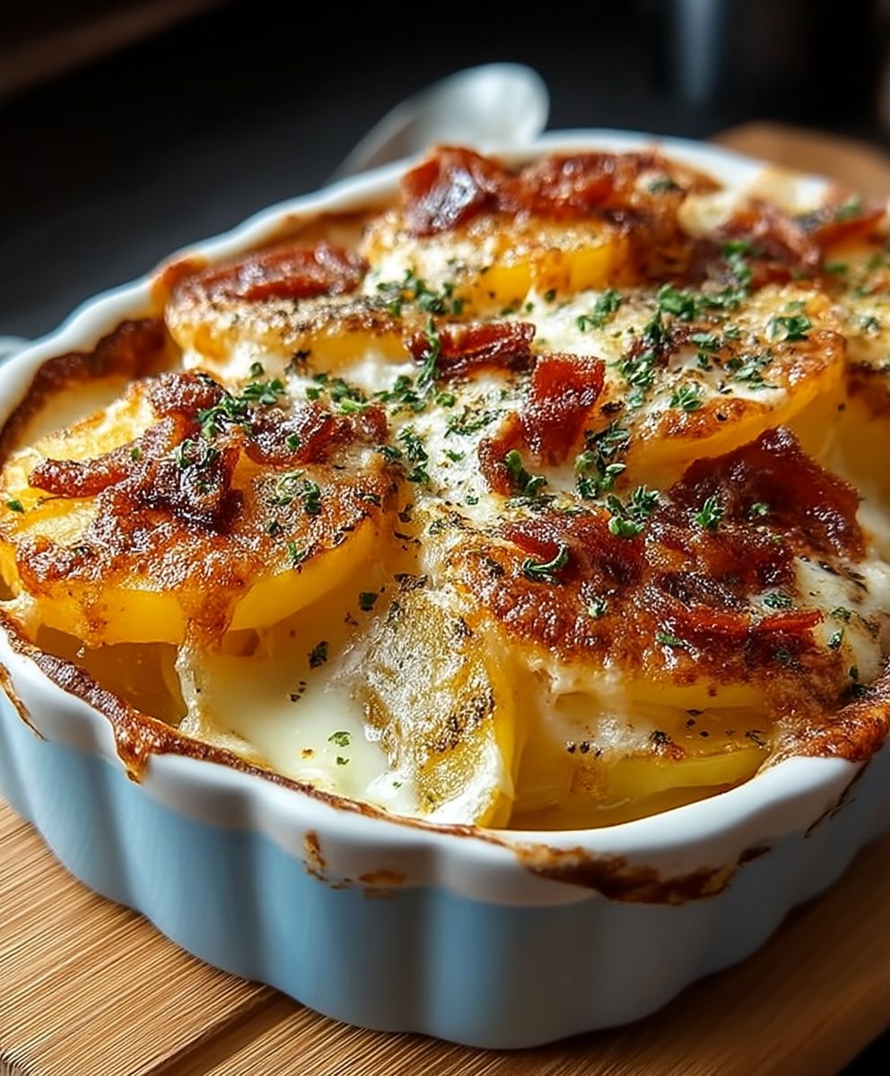 Gratin potatoes with cheese