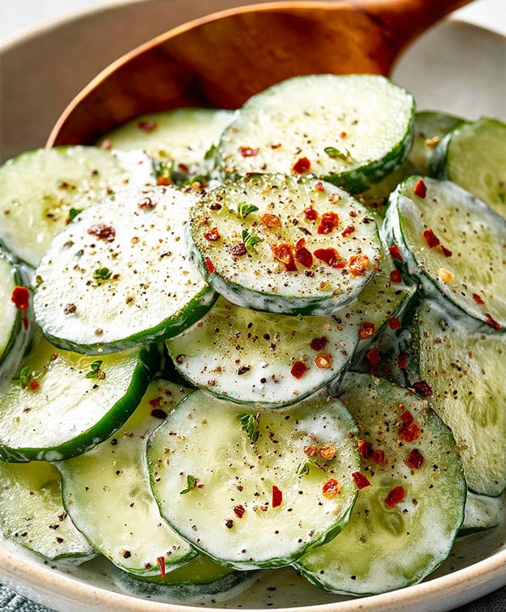 Cucumber salad sour cream