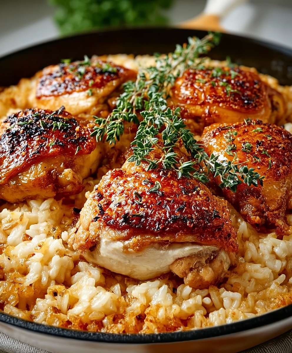 Oven baked chicken and rice