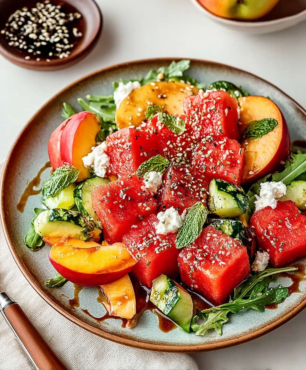 Peach Watermelon Salad