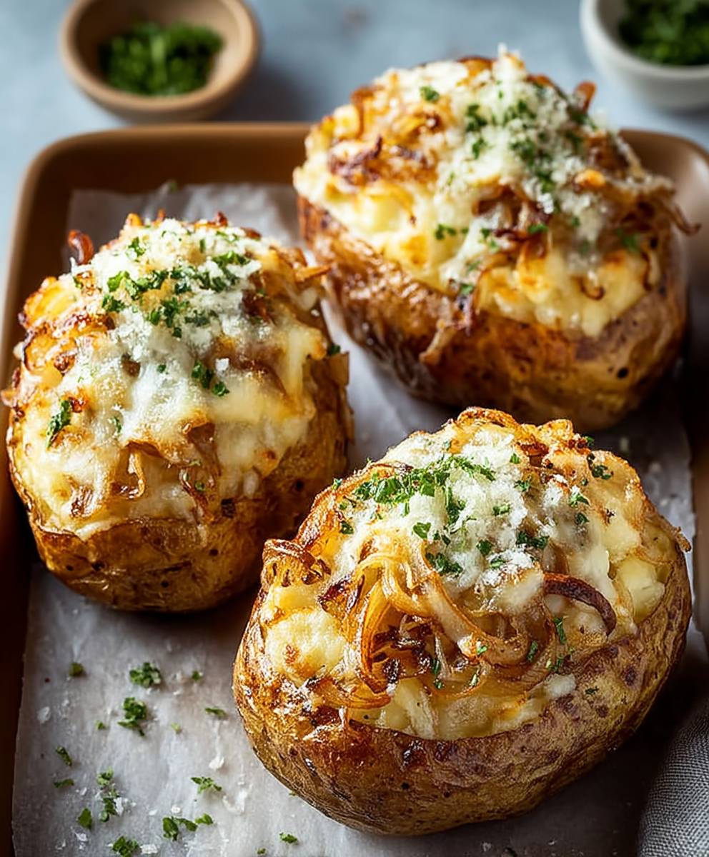 French Onion Stuffed Potatoes
