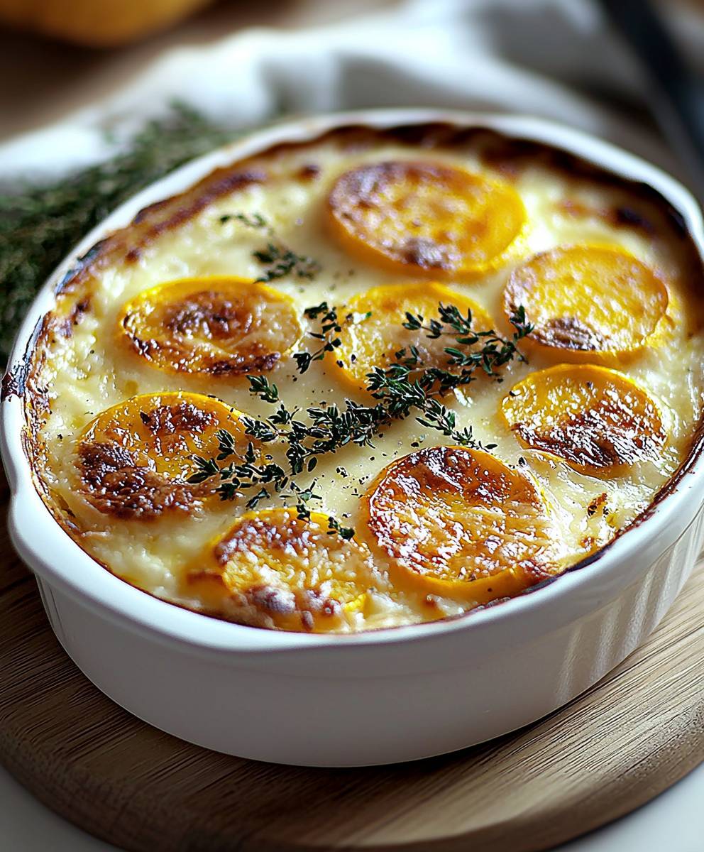 Squash gratin mornay sauce