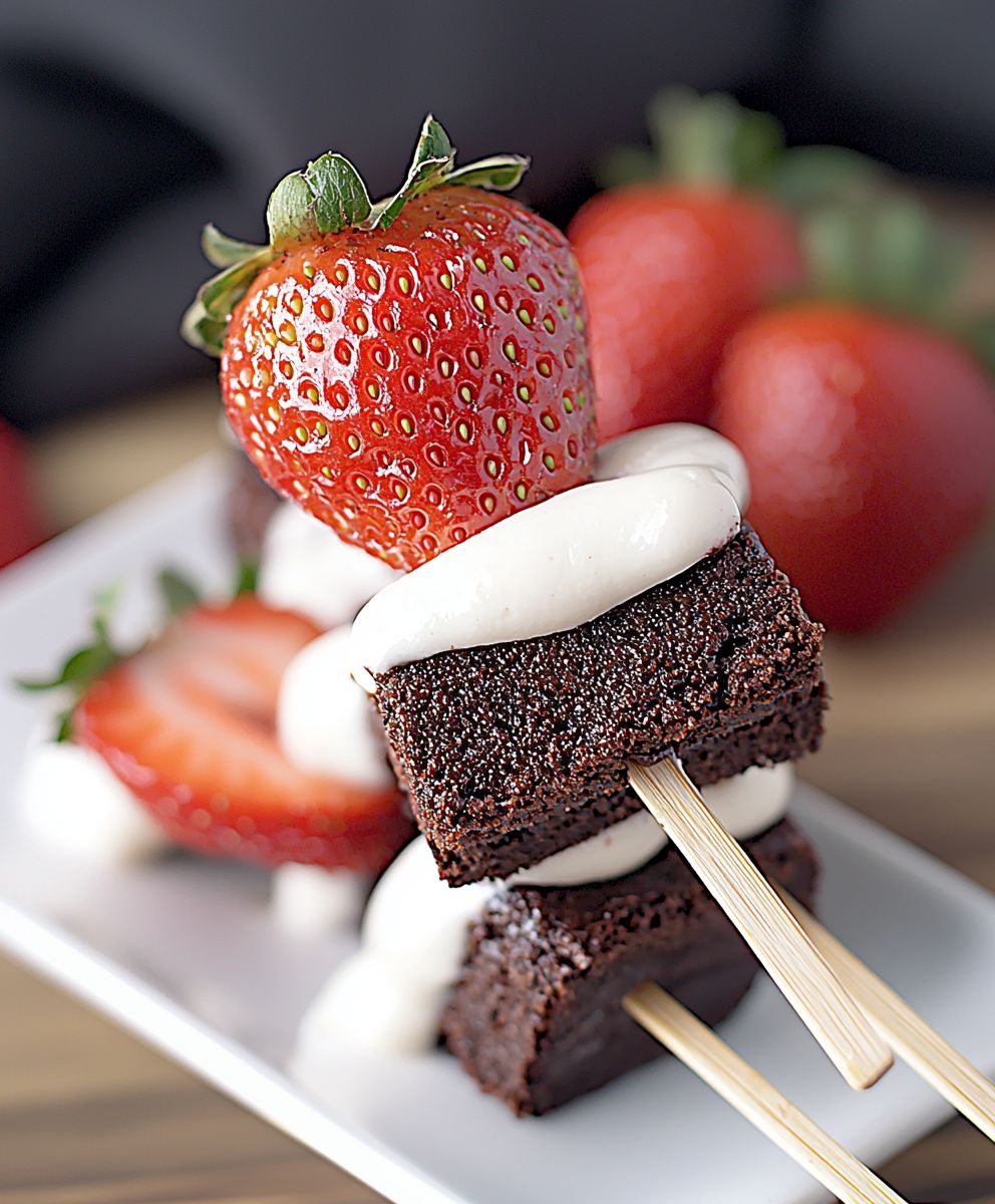 Strawberry Brownie Kabobs